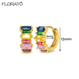 13mm Crystal Hoop Earrings for Women 925 Sterling Silver Needle Zircon Huggie Small Earrings Hoop Trend Piercing Jewelry Gifts