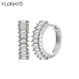 13mm Crystal Hoop Earrings for Women 925 Sterling Silver Needle Zircon Huggie Small Earrings Hoop Trend Piercing Jewelry Gifts