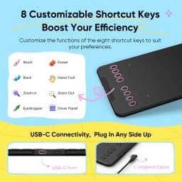 XPPen Deco Mini7W V2 New Graphics Tablet Bluetooth Wireless Drawing Tablet 16K Levels 7x4 Inch 8 Keys for Windows Mac Android