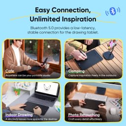 XPPen Deco Mini7W V2 New Graphics Tablet Bluetooth Wireless Drawing Tablet 16K Levels 7x4 Inch 8 Keys for Windows Mac Android