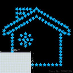 Luminous Stars Wall Stickers Glow in the Dark Moon/Heart/Round Decal for Kids Room Children Bedroom Store Hotel DIY Decoration