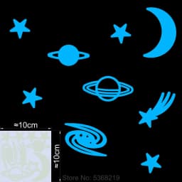 Luminous Stars Wall Stickers Glow in the Dark Moon/Heart/Round Decal for Kids Room Children Bedroom Store Hotel DIY Decoration
