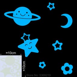 Luminous Stars Wall Stickers Glow in the Dark Moon/Heart/Round Decal for Kids Room Children Bedroom Store Hotel DIY Decoration