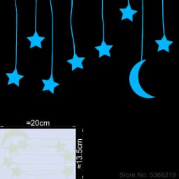 Luminous Stars Wall Stickers Glow in the Dark Moon/Heart/Round Decal for Kids Room Children Bedroom Store Hotel DIY Decoration