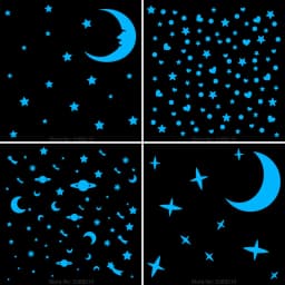 Luminous Stars Wall Stickers Glow in the Dark Moon/Heart/Round Decal for Kids Room Children Bedroom Store Hotel DIY Decoration