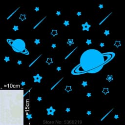 Luminous Stars Wall Stickers Glow in the Dark Moon/Heart/Round Decal for Kids Room Children Bedroom Store Hotel DIY Decoration