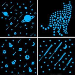 Luminous Stars Wall Stickers Glow in the Dark Moon/Heart/Round Decal for Kids Room Children Bedroom Store Hotel DIY Decoration