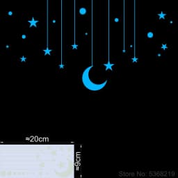 Luminous Stars Wall Stickers Glow in the Dark Moon/Heart/Round Decal for Kids Room Children Bedroom Store Hotel DIY Decoration