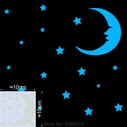 Luminous Stars Wall Stickers Glow in the Dark Moon/Heart/Round Decal for Kids Room Children Bedroom Store Hotel DIY Decoration