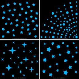 Luminous Stars Wall Stickers Glow in the Dark Moon/Heart/Round Decal for Kids Room Children Bedroom Store Hotel DIY Decoration
