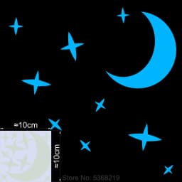 Luminous Stars Wall Stickers Glow in the Dark Moon/Heart/Round Decal for Kids Room Children Bedroom Store Hotel DIY Decoration