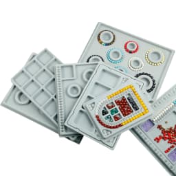 Mix7Style Gray Velvet Flocked Board Beading Jewelry  For DIY Bracelet Necklace Making Organizer Tray Design Craft Measuring Tool