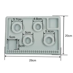 Mix7Style Gray Velvet Flocked Board Beading Jewelry  For DIY Bracelet Necklace Making Organizer Tray Design Craft Measuring Tool