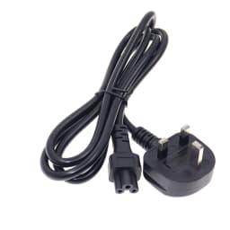 UK BS1363 Mains Plug To IEC C5 3pin Laptop Power Lead Cable PC Monitor Type G Adapter Extension Cord 30CM Black White