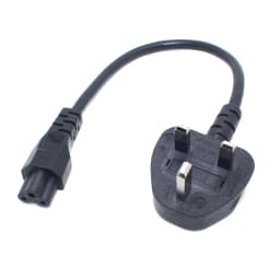 UK BS1363 Mains Plug To IEC C5 3pin Laptop Power Lead Cable PC Monitor Type G Adapter Extension Cord 30CM Black White