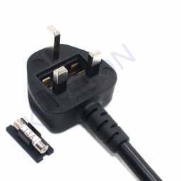 UK BS1363 Mains Plug To IEC C5 3pin Laptop Power Lead Cable PC Monitor Type G Adapter Extension Cord 30CM Black White