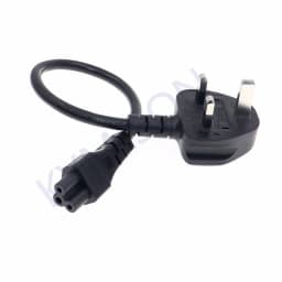 UK BS1363 Mains Plug To IEC C5 3pin Laptop Power Lead Cable PC Monitor Type G Adapter Extension Cord 30CM Black White