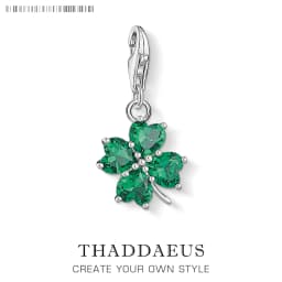 Green Cloverleaf Charms Pendant European Handmade Lucky Jewelry For Ladies & Men New Pure 925 Sterling Silver Gift
