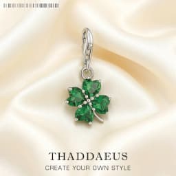 Green Cloverleaf Charms Pendant European Handmade Lucky Jewelry For Ladies & Men New Pure 925 Sterling Silver Gift
