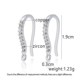 Earrings Clasp Hooks Findings Zirconia Handmade DIY Women Tassle Dangle Earrings Accessories