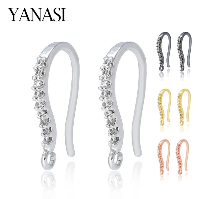Earrings Clasp Hooks Findings Zirconia Handmade DIY Women Tassle Dangle Earrings Accessories