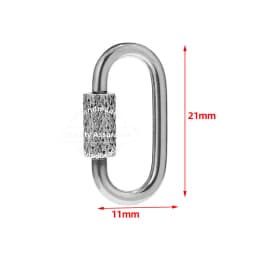 TOUREDBEADS 4pcs Stainless Steel Heart Screw Locking Clasp Gold Oval Square Carabiner Clasps for Necklace Keychain Making
