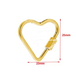 TOUREDBEADS 4pcs Stainless Steel Heart Screw Locking Clasp Gold Oval Square Carabiner Clasps for Necklace Keychain Making