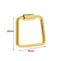 TOUREDBEADS 4pcs Stainless Steel Heart Screw Locking Clasp Gold Oval Square Carabiner Clasps for Necklace Keychain Making