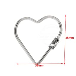 TOUREDBEADS 4pcs Stainless Steel Heart Screw Locking Clasp Gold Oval Square Carabiner Clasps for Necklace Keychain Making