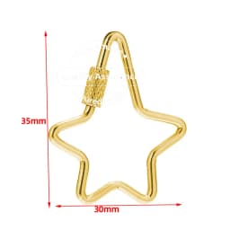 TOUREDBEADS 4pcs Stainless Steel Heart Screw Locking Clasp Gold Oval Square Carabiner Clasps for Necklace Keychain Making