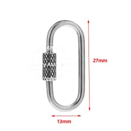 TOUREDBEADS 4pcs Stainless Steel Heart Screw Locking Clasp Gold Oval Square Carabiner Clasps for Necklace Keychain Making