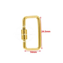 TOUREDBEADS 4pcs Stainless Steel Heart Screw Locking Clasp Gold Oval Square Carabiner Clasps for Necklace Keychain Making