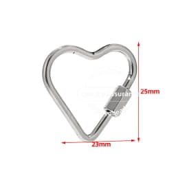 TOUREDBEADS 4pcs Stainless Steel Heart Screw Locking Clasp Gold Oval Square Carabiner Clasps for Necklace Keychain Making