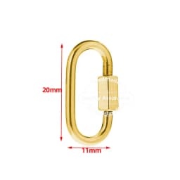 TOUREDBEADS 4pcs Stainless Steel Heart Screw Locking Clasp Gold Oval Square Carabiner Clasps for Necklace Keychain Making