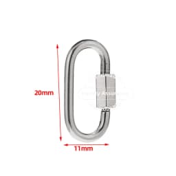 TOUREDBEADS 4pcs Stainless Steel Heart Screw Locking Clasp Gold Oval Square Carabiner Clasps for Necklace Keychain Making