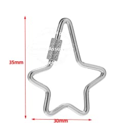TOUREDBEADS 4pcs Stainless Steel Heart Screw Locking Clasp Gold Oval Square Carabiner Clasps for Necklace Keychain Making