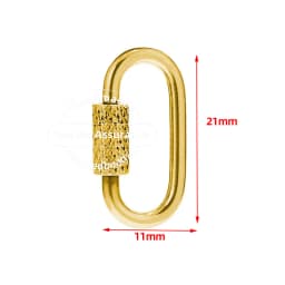 TOUREDBEADS 4pcs Stainless Steel Heart Screw Locking Clasp Gold Oval Square Carabiner Clasps for Necklace Keychain Making