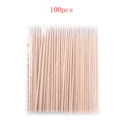 100/300/500pcs Wood Cotton Swab Cosmetics Permanent Makeup Ear Clean Sticks Buds Micro Brushes Eyelash Glue Removing Tool