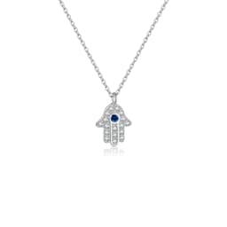 ANDYWEN 925 Sterling Silver Hamsa Hand Pendant Necklace Gold Long Chain Fashion Jewelry Party Jewels Luxury ZIrcon CZ Wedding