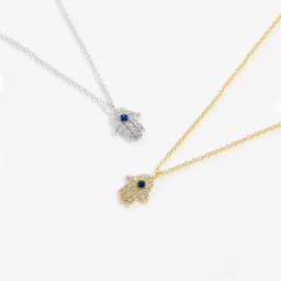 ANDYWEN 925 Sterling Silver Hamsa Hand Pendant Necklace Gold Long Chain Fashion Jewelry Party Jewels Luxury ZIrcon CZ Wedding