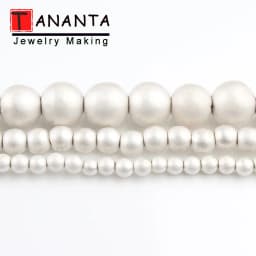 Matte Silver Plated Natural Hematite Beads 2 3 4 6 8mm Round DIY Stone Beads For Jewelry Making Bracelet Necklace Accessories