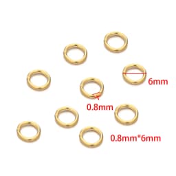 100pcs Stainless Steel Real Gold Color Plating Jump Rings Split Rings for Jewelry Making Supplies DIY Necklace Accessories