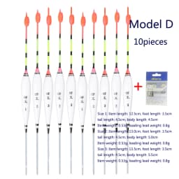 10PCS Floats Nano Bobber+10 Buoy Tubes+1 Bag Hooks River Lake Fishing Fresh Water Pesca Ice Fishing Tools Tackles Accessories