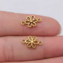 WYSIWYG 40pcs 15x9mm 6 Colors Flower Connector Charms For Jewelry Making DIY Jewelry Findings