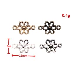 WYSIWYG 40pcs 15x9mm 6 Colors Flower Connector Charms For Jewelry Making DIY Jewelry Findings
