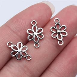 WYSIWYG 40pcs 15x9mm 6 Colors Flower Connector Charms For Jewelry Making DIY Jewelry Findings