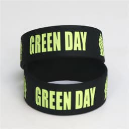 Hot Sale 1PC GREEN DAY Silicone Bracelets & Bangles Black Silicone Wristband BRACELET for Music Bands Fans Concert Gifts SH070