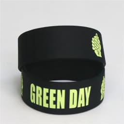 Hot Sale 1PC GREEN DAY Silicone Bracelets & Bangles Black Silicone Wristband BRACELET for Music Bands Fans Concert Gifts SH070