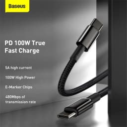Baseus 100W USB C To USB Type C Cable USB-C Fast Charge Data Wire USBC Type-C PD Cable For iPhone 17 Pro Max MacBook iPad Xiaomi