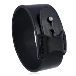 VOQ Punk Geometric Design Black with Brown Genuine Leather Wristband Cuff Bracelet for Unisex Jewelry Creative Gifts Pulseras